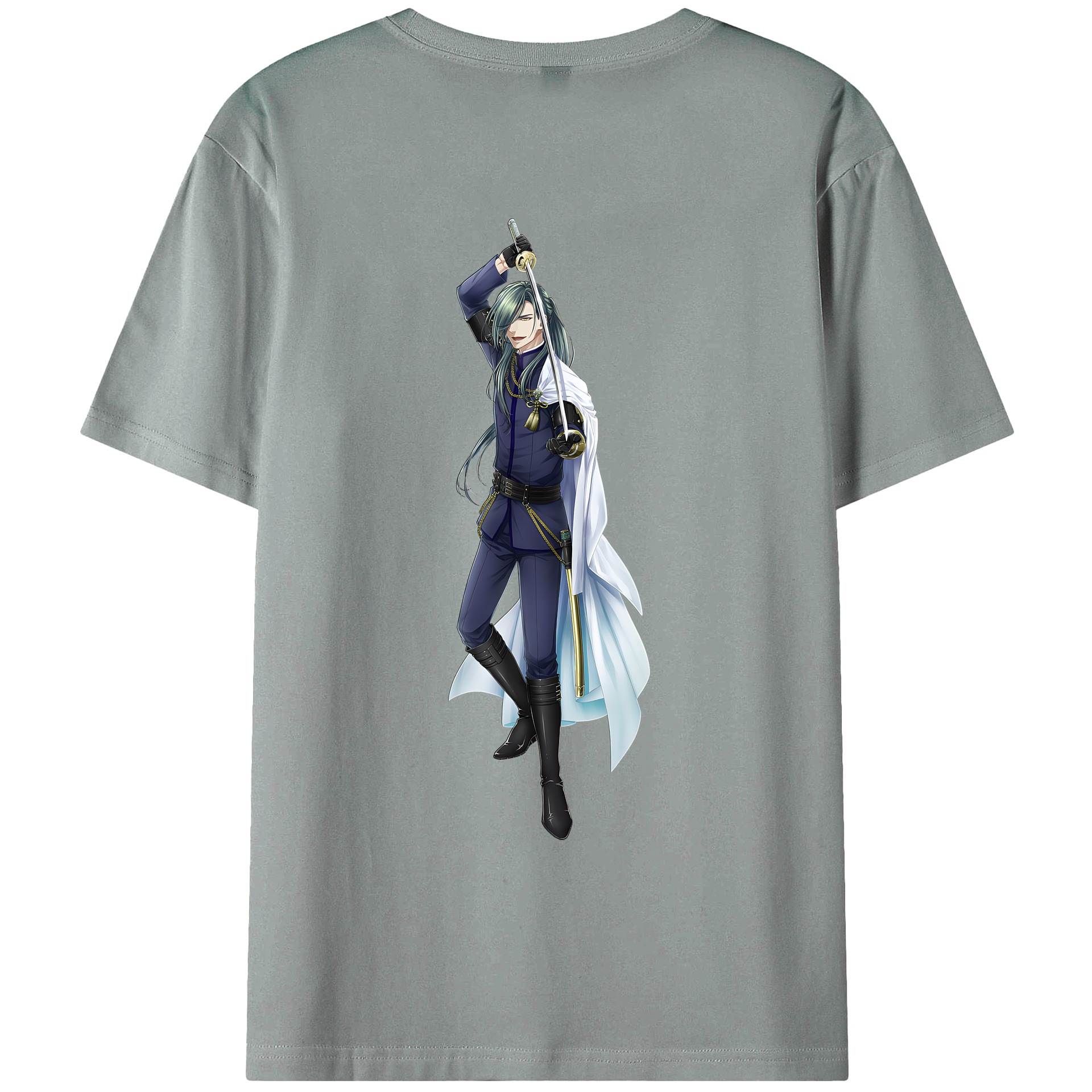（画像用） 刀剣乱舞 Touken Ranbu 綿100％ メンズ半袖Tシャツ（バックプリント） 通気性